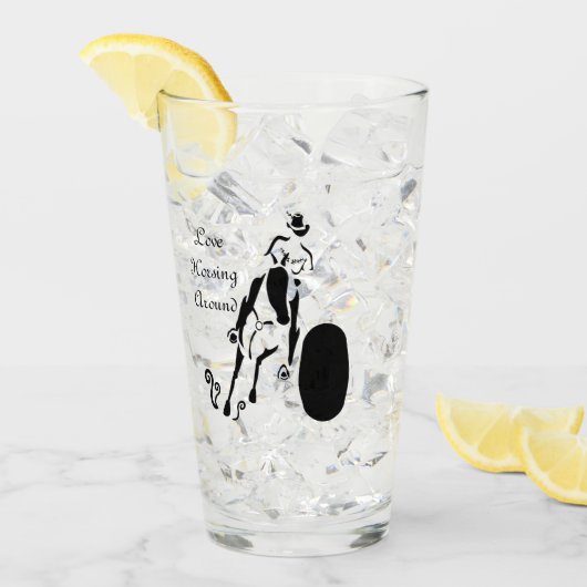 Verre Silhouette Cowgirl Barrel Racing (Devant glace)