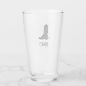 Verre Silhouette de botte de cowboy HOWDY Éperons noirs  (Dos)