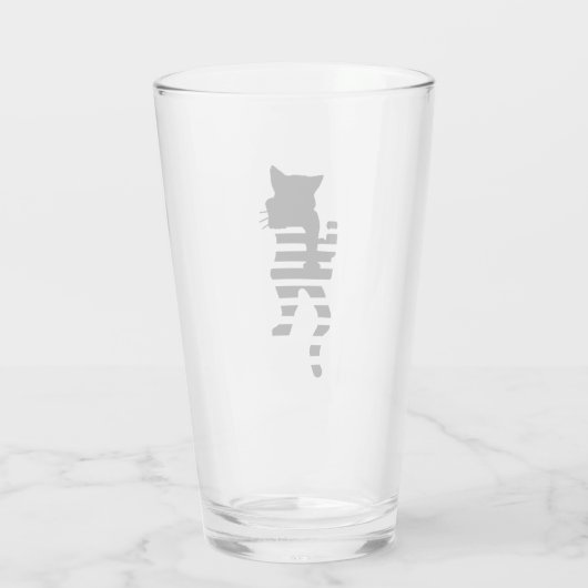Verre Silhouette de chat noir (Dos)