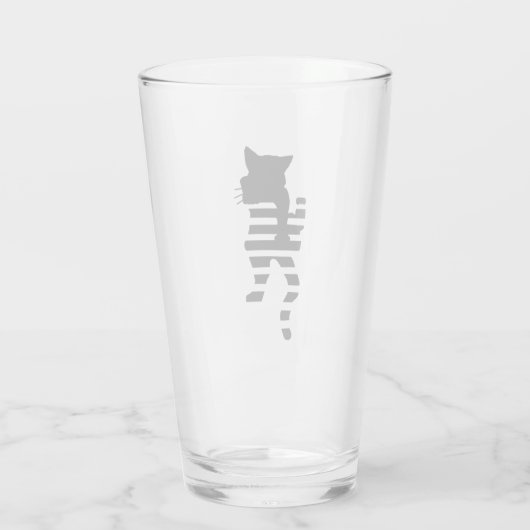 Verre Silhouette de chat noir (Dos)