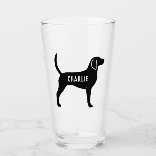 Verre Silhouette de chien de fox-hound anglais (Devant)