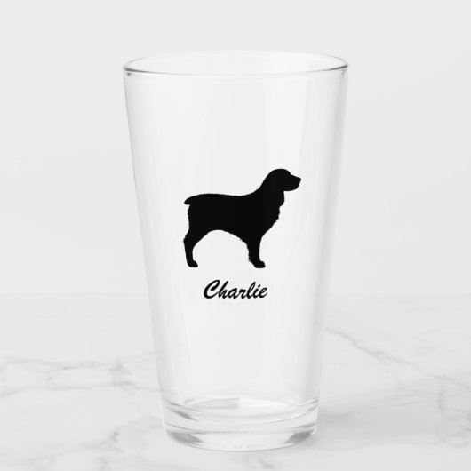 Verre Silhouette de chien d'épagneul de Boykin (Devant)