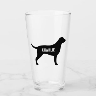 Verre Silhouette de chien Retriever à revêtement curé Pe