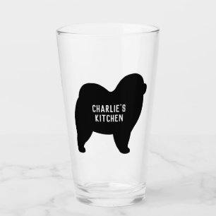 Verre Silhouette de Chow Rough Amoureux des chiens perso