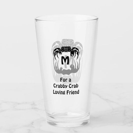 Verre Silhouette de crabe fantôme Casant un monogramme d (Devant)