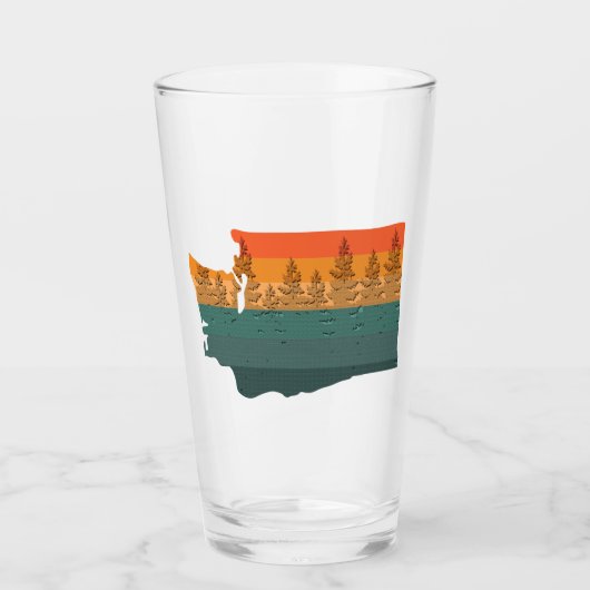 Verre Silhouette de l'arbre de l'État de Washington (Devant)