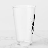 Verre Silhouette de sirène noire et script de monogramme (Droite)
