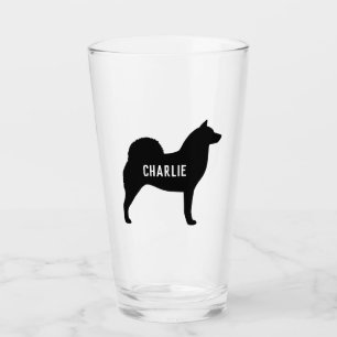 Verre Silhouette de Spitz finlandais race de chien perso