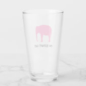 Verre Silhouette d'éléphant rose personnalisée (Dos)