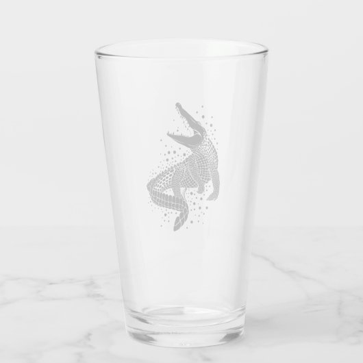 Verre Silhouette noire d'un crocodile (Dos)