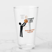 Verre Silhouette noire et basket orange (Devant)