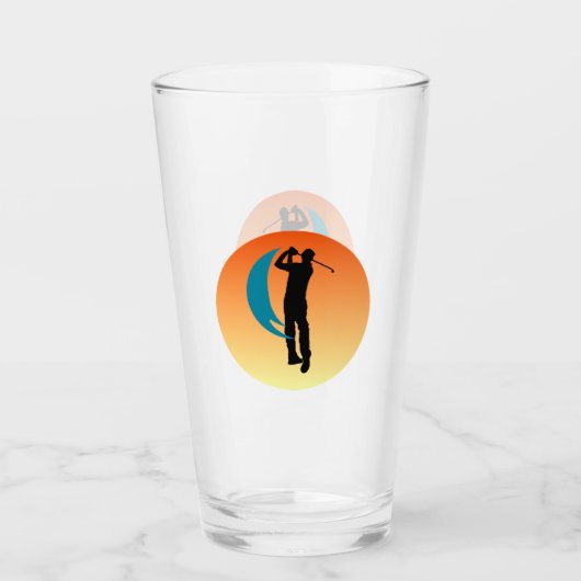 Verre Silhouette noire Image d'un golfeur (Devant)
