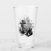 Verre Silhouette noire pour navire et Ancre pirate (Devant)
