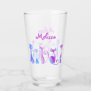 Verre Silhouettes Adorables De Chats