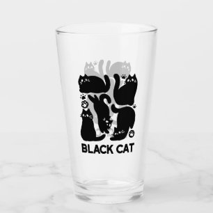 Verre Silhouettes de chat noir - Design Feline mignon