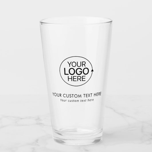Verre Simple Ajouter votre logo Nettoyer la typographie (Devant)