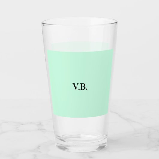 Verre Simple couleur unie ajouter nom texte monogramme  (Devant)