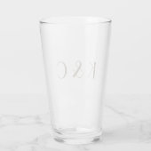 Verre Simple Couple Gold Texte Initiales Mariage (Dos)