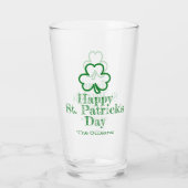 Verre Simple Elegant Jour de la Saint Patrick Shamrock c (Dos)