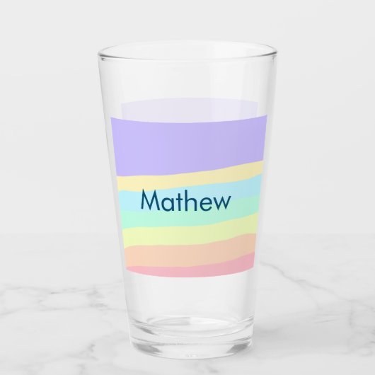 Verre simple lettre initiale monogramme ajouter votre no (Devant)
