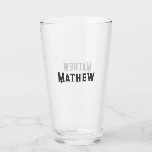 Verre simple lettre initiale monogramme ajouter votre no (Devant)