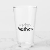 Verre simple lettre initiale monogramme ajouter votre no (Dos)