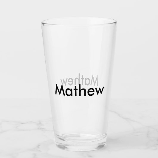Verre simple lettre initiale monogramme ajouter votre no (Devant)