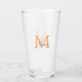 Verre simple minimal add name monogram orange brown thr (Dos)