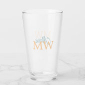 Verre simple minimal ajouter nom monogramme orange bleu  (Dos)