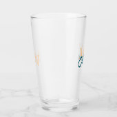Verre simple minimal ajouter nom monogramme orange bleu  (Droite)
