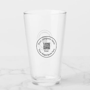 Verre simple minimal ajoutez votre code Q R scan ajoutez