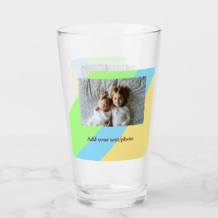 Verre simple minimal AJOUTEZ VOTRE TEXTE PHOTO NOËL jaun