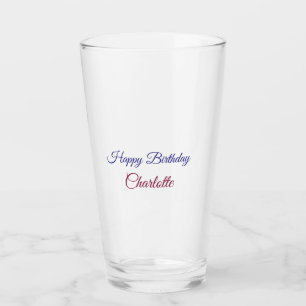 Verre SIMPLE MINIMAL.CUTIE AJOUTEZ NOM BÉBÉ joyeux anniv