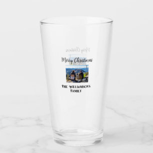 Verre simple minimal joyeux Noël ajout nom de famille te