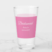 Verre Simple minimal pink bridesmaid add name year text (Dos)