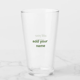 Verre Simple minimal vert ajoutez votre texte nom photo