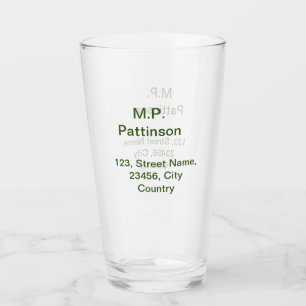 Verre Simple minimal vert ajoutez votre texte nom photo