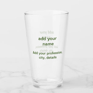 Verre Simple minimal vert ajoutez votre texte nom photo