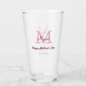 Verre simple minimum de jour mère monogramme nom rose te (Dos)