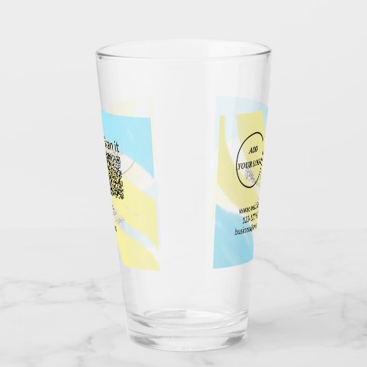 Verre Simple minimum q r code ajouter logo code d'analys (Droite)