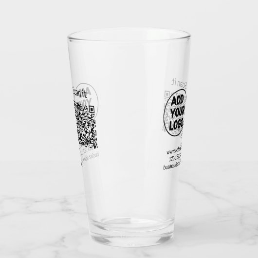 Verre Simple minimum q r code ajouter logo code d'analys (Gauche)