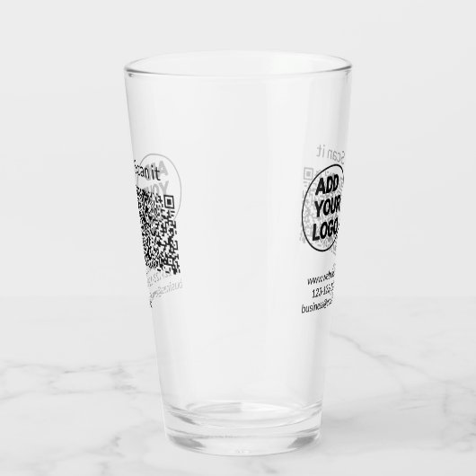 Verre Simple minimum q r code ajouter logo code d'analys (Droite)