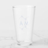 Verre Simple monogram add your name letter blue leaf (Dos)