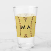 Verre Simple monogramme ajouter votre nom lettre man min (Dos)