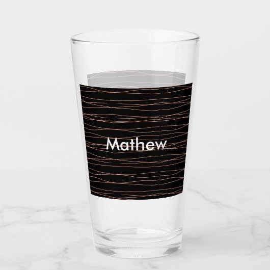 Verre Simple monogramme ajouter votre nom lettre man min (Devant)