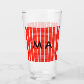 Verre Simple monogramme ajouter votre nom lettre man min (Dos)