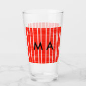 Verre Simple monogramme ajouter votre nom lettre man min (Devant)
