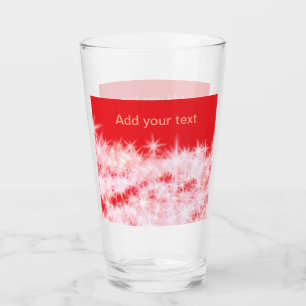 Verre Simple rouge rose brillant étoiles ajouter votre t