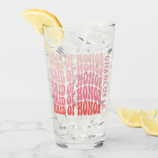 Verre Simple servante d'honneur des années 60 rose moder (Devant glace)