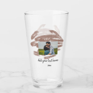 Verre simple texte de monogramme personnalisé jeté minim